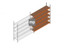 Aanbouwsectie MP 2500x2400x600mm hxbxd 5 niveaus Metaal/Hout RAL2004/Verzinkt 265kg