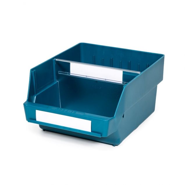 Magazijnbak 3024-15 Groen met 1 verdeelschot en 2 labels 300x240x150mm (lxbxh)