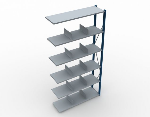 Aanbouwsectie gebruikte Nedcon legbordstelling 2200x970x400mm hxbxd 6niveaus 200kg/niv