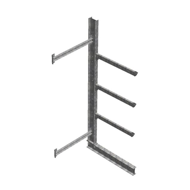 Zware draagarmstelling thermisch verzinkt enkelzijdig 3500x1000x1200mm (hxbxd) 3 niveaus aanbouwsectie