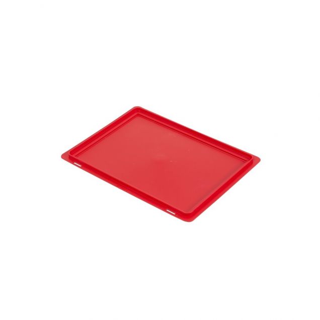 Oplegdeksel voor Euronorm krat 400x300mm rood