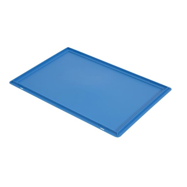 Oplegdeksel voor Euronorm krat 600x400mm blauw