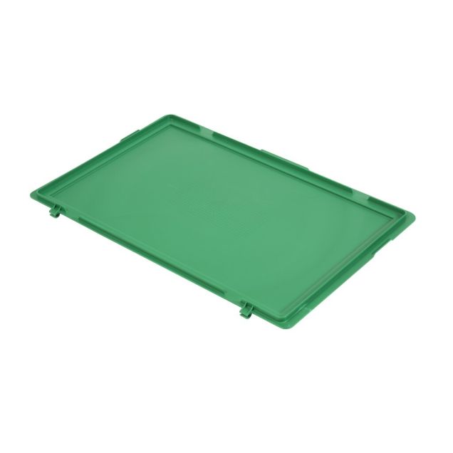 Scharnierdeksel voor Euronorm krat 600x400mm groen