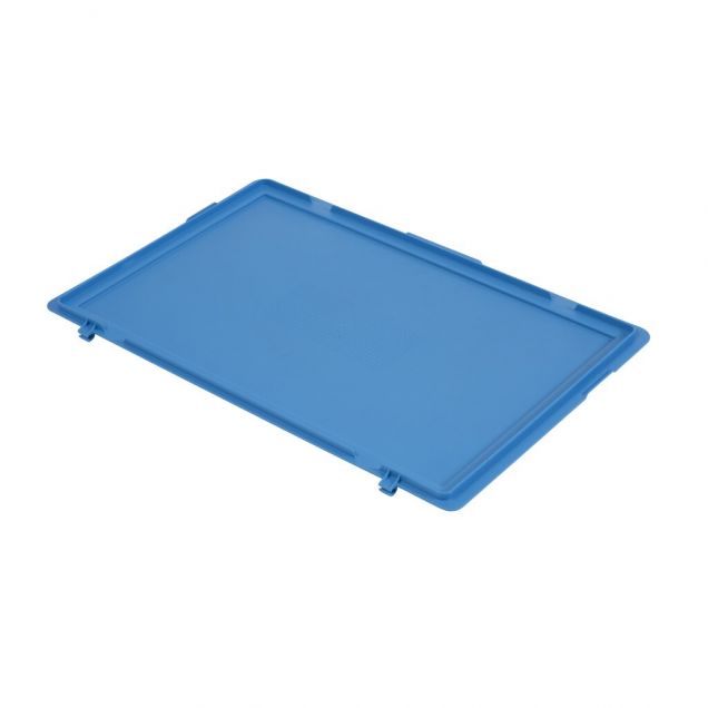 Scharnierdeksel voor Euronorm krat 600x400mm blauw