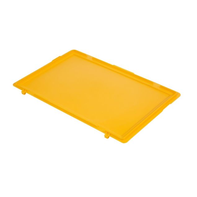 Scharnierdeksel voor Euronorm krat 600x400mm geel