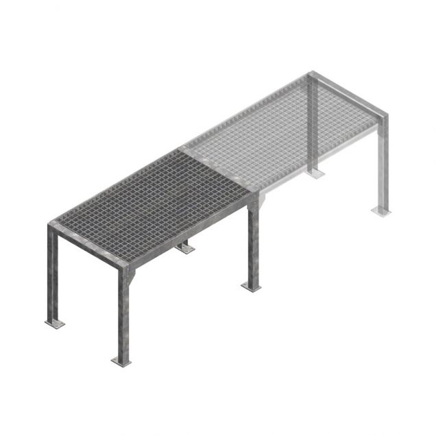 Modulair uitbreidbare laadtafel 1000x600x700 mm (bxdxh) beginsectie