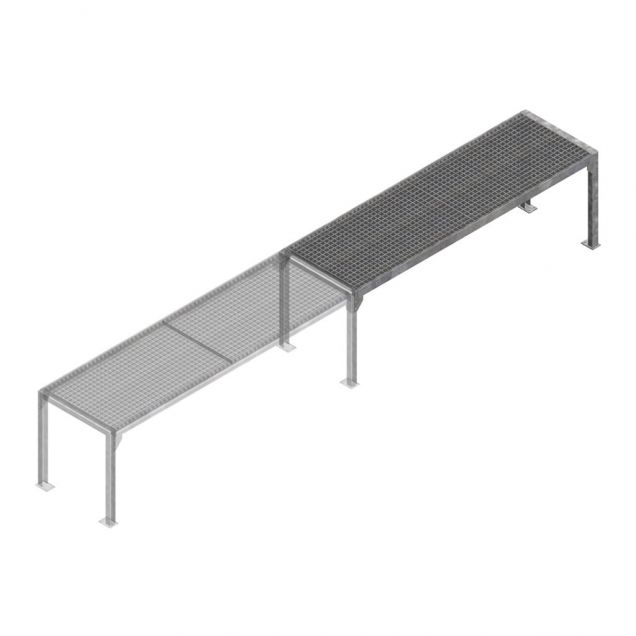 Modulair uitbreidbare laadtafel 2000x600x700 mm (bxdxh) aanbouwsectie