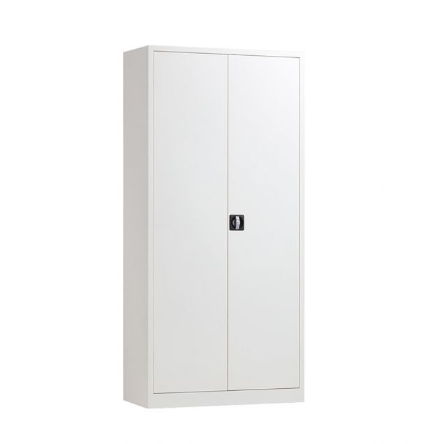 Afsluitbare metalen draaideurkast, magazijnkast 1800x800x380 mm (hxbxd) grijs