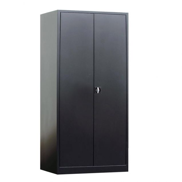 Afsluitbare metalen draaideurkast, magazijnkast 1950x920x420 mm (hxbxd) zwart