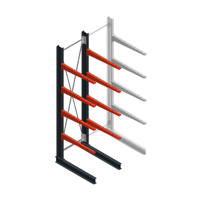 Medium draagarmstelling BR enkelzijdig 3000x1000x1000mm (hxbxd) 4 niveaus beginsectie 275/arm
