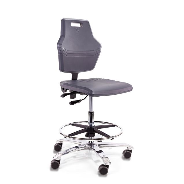 Score werkstoel Pro 4401 met wieltjes en voetensteun Zwart