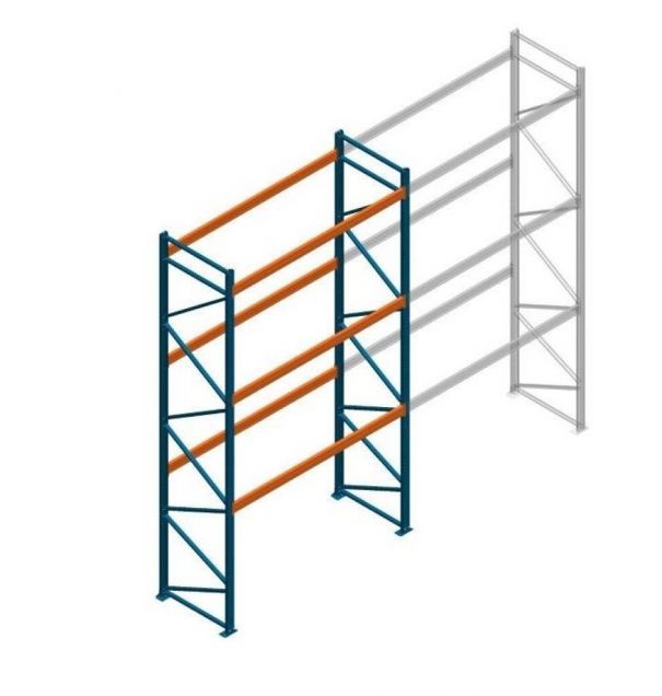 Beginsectie deels gebruikte Nedcon PR palletstelling 5000x3500x1100mm hxbxd 3niveaus 3500kg/niv