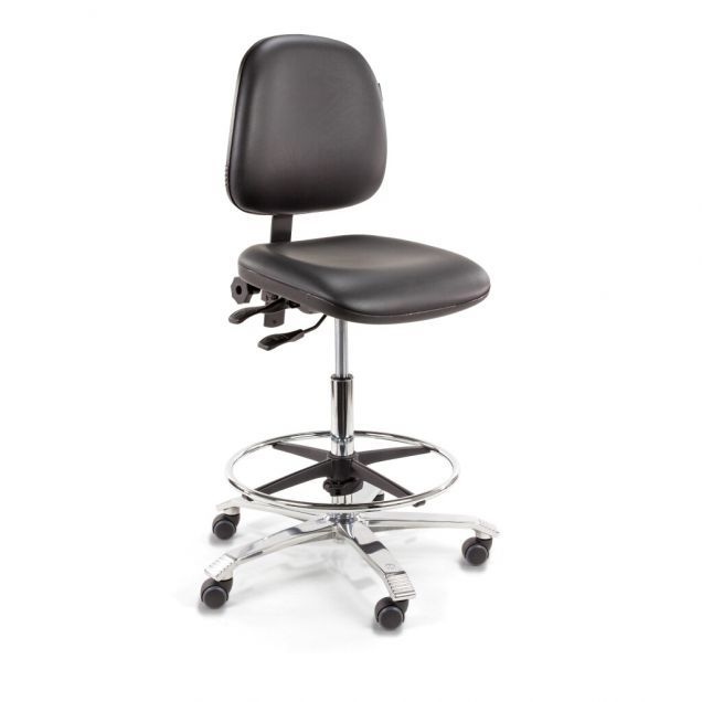 Score werkstoel Ergo Line 2302 met wieltjes en voetenring 60-85cm