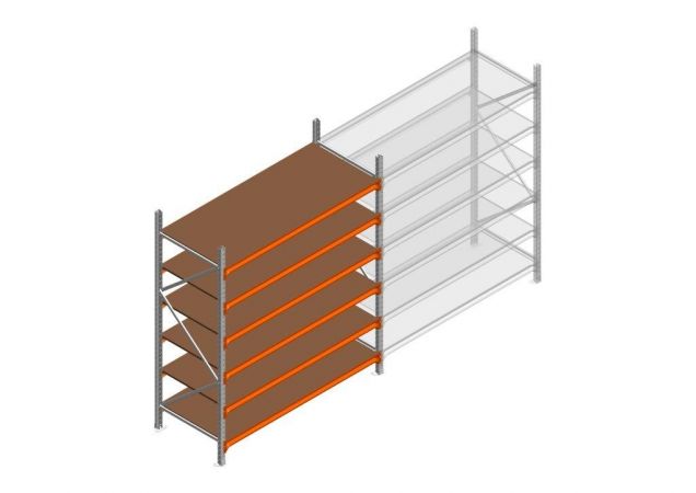 Beginsectie grootvakstelling MP 2250x1850x800mm hxbxd 6 niveaus  RAL2004/Verzinkt 400kg