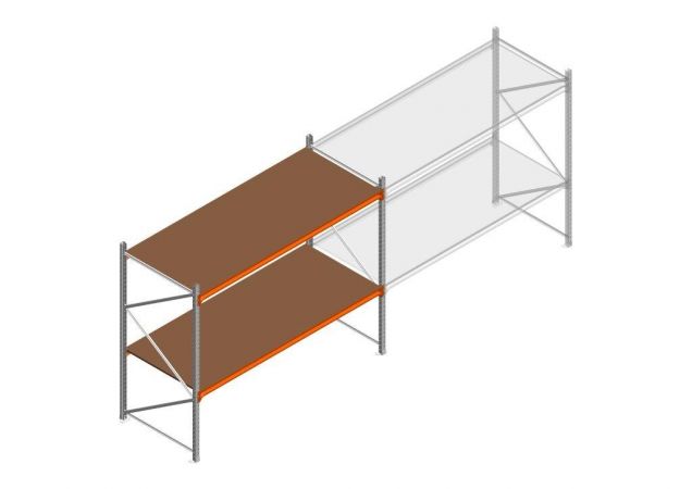 Beginsectie grootvakstelling MP 2000x2400x1000mm hxbxd 2 niveaus  RAL2004/Verzinkt 265kg