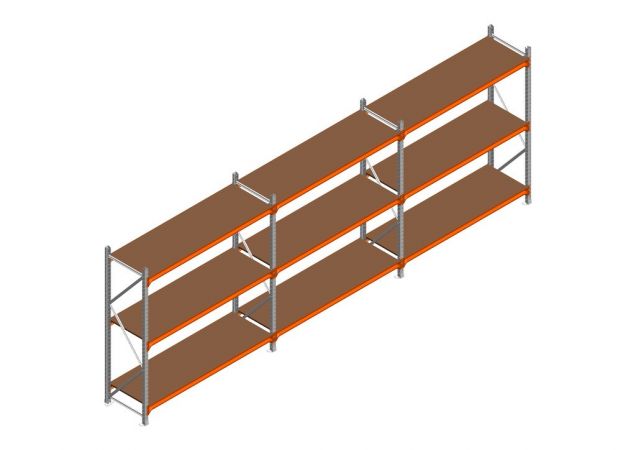 Voordeelrij MP Grootvakstelling 2000x4700x600 hxbxd 3 niveaus RAL2004/Verzinkt 500kg