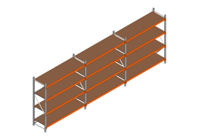 Voordeelrij MP Grootvakstelling 2000x4700x600 hxbxd 4 niveaus RAL2004/Verzinkt 500kg