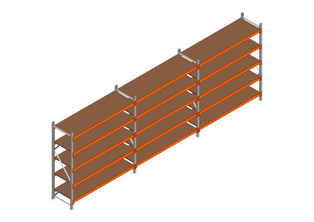 Voordeelrij MP Grootvakstelling 2000x4700x600 hxbxd 5 niveaus RAL2004/Verzinkt 500kg