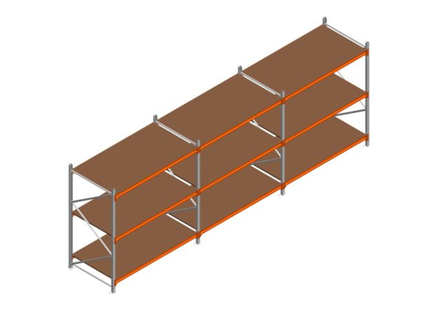 Voordeelrij MP Grootvakstelling 2000x4700x1000 hxbxd 3 niveaus RAL2004/Verzinkt 500kg