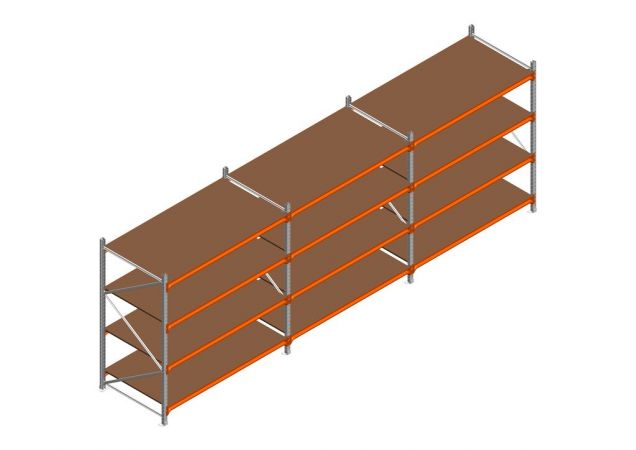 Voordeelrij MP Grootvakstelling 2000x4700x1000 hxbxd 4 niveaus RAL2004/Verzinkt 500kg