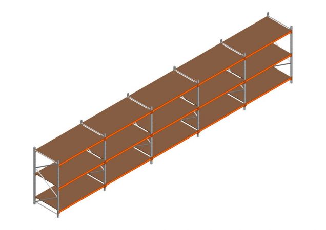 Voordeelrij MP Grootvakstelling 2000x7800x1000 hxbxd 3 niveaus RAL2004/Verzinkt 500kg