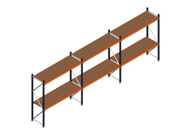 Voordeelrij MP Grootvakstelling 2000x4700x600 hxbxd 2 niveaus RAL2004/5003/Verzinkt 500kg