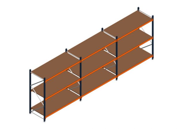 Voordeelrij MP Grootvakstelling 2000x4700x800 hxbxd 3 niveaus RAL2004/5003/Verzinkt 500kg