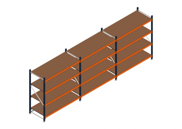Voordeelrij MP Grootvakstelling 2000x4700x800 hxbxd 4 niveaus RAL2004/5003/Verzinkt 500kg