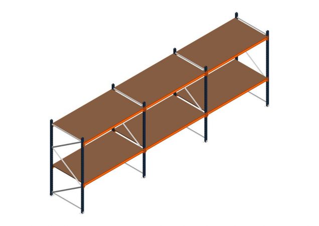 Voordeelrij MP Grootvakstelling 2000x4700x1000 hxbxd 2 niveaus RAL2004/5003/Verzinkt 500kg