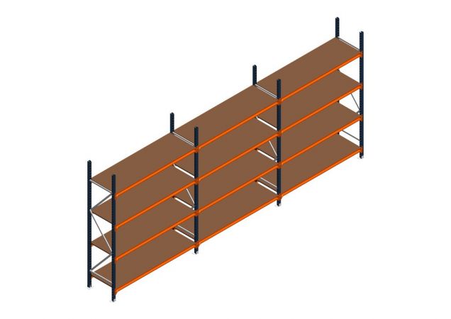 Voordeelrij MP Grootvakstelling 2500x4700x600 hxbxd 4 niveaus RAL2004/5003/Verzinkt 500kg