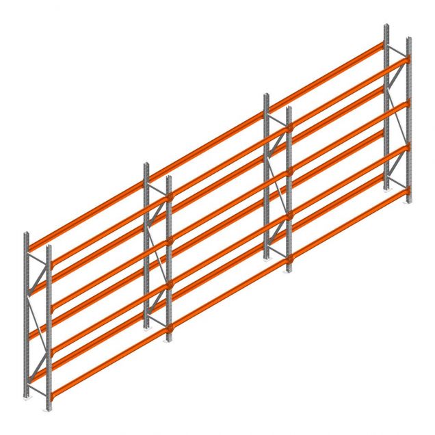 Voordeelrij Bandenstelling 2500x5750x400 hxbxd 4 niveaus RAL2004/Verzinkt 400kg