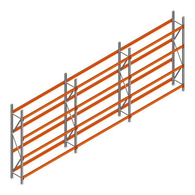 Voordeelrij Bandenstelling 2500x5750x400 hxbxd 4 niveaus RAL2004/Verzinkt 400kg