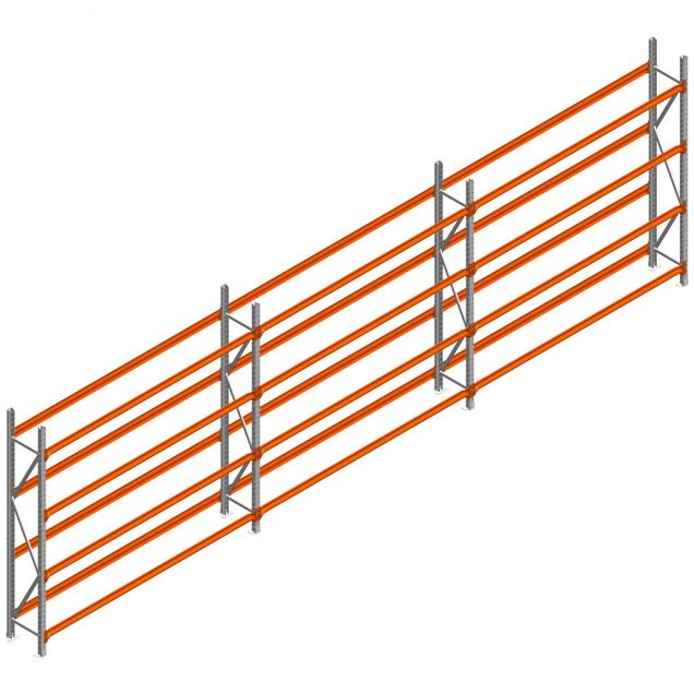 Voordeelrij Bandenstelling 2500x7400x400 hxbxd 4 niveaus RAL2004/Verzinkt 265kg