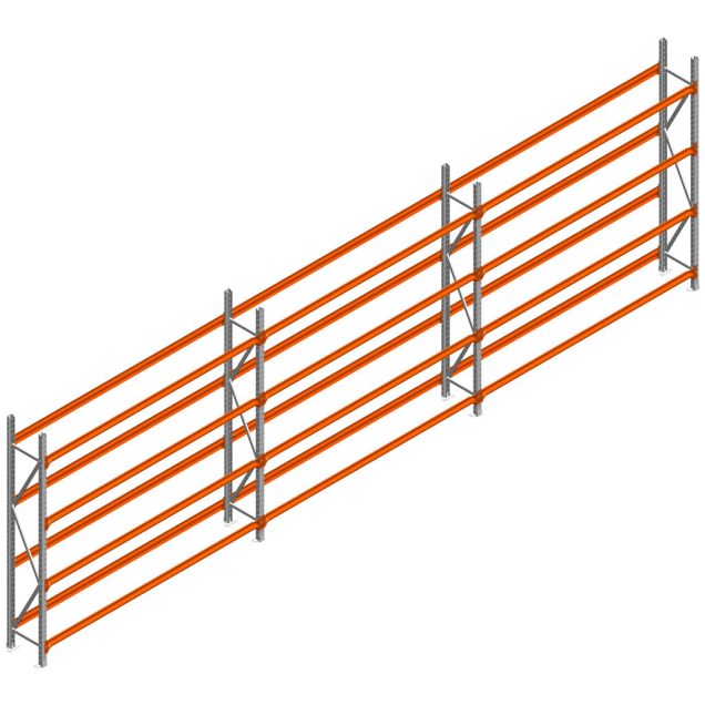 Voordeelrij Bandenstelling 2500x7400x400 hxbxd 4 niveaus RAL2004/Verzinkt 265kg