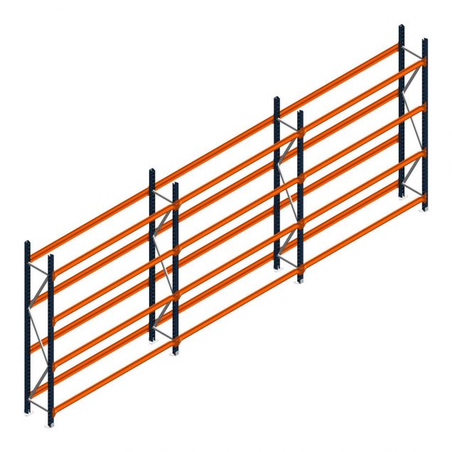 Voordeelrij Bandenstelling 2500x5750x400 hxbxd 4 niveaus RAL2004/5003/Verzinkt 400kg