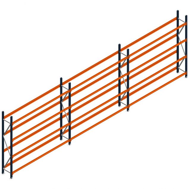 Voordeelrij Bandenstelling 2500x7400x400 hxbxd 4 niveaus RAL2004/5003/Verzinkt 265kg