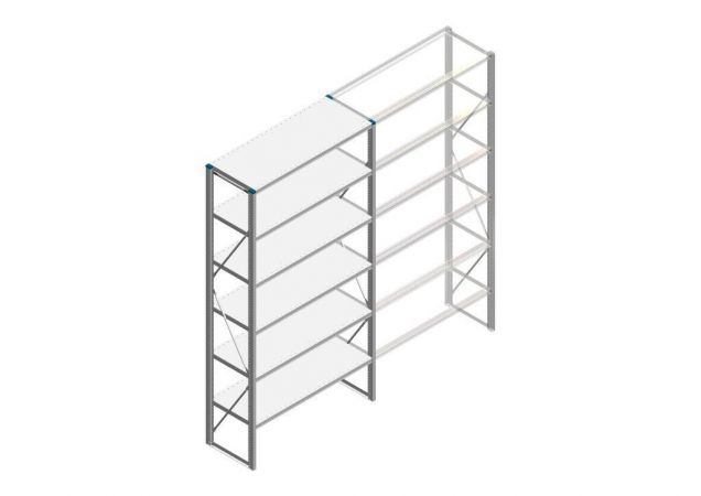 Beginsectie Nedcon SF Legbordstelling 2500x1270x500mm hxbxd 6 niveaus Metaal Verzinkt 60kg Enkel