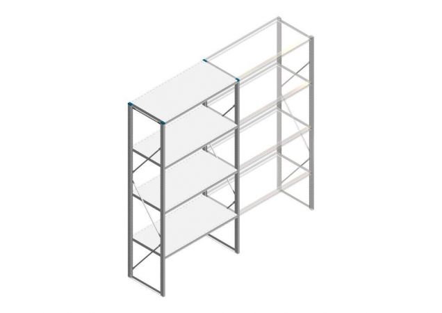 Beginsectie Nedcon SF Legbordstelling 2500x1270x600mm hxbxd 4 niveaus Metaal Verzinkt 60kg Enkel