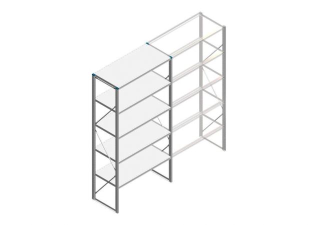 Beginsectie Nedcon SF Legbordstelling 2500x1270x600mm hxbxd 5 niveaus Metaal Verzinkt 60kg Enkel