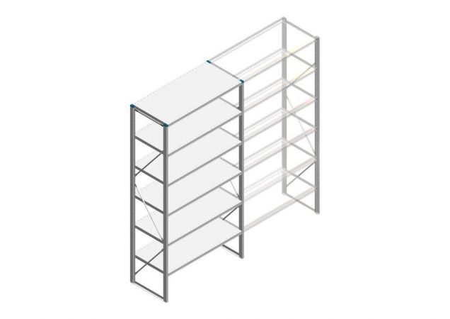 Beginsectie Nedcon SF Legbordstelling 2500x1270x600mm hxbxd 6 niveaus Metaal Verzinkt 60kg Enkel