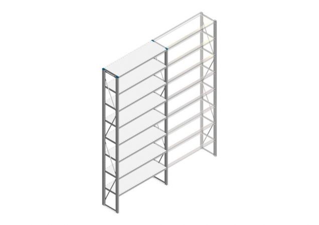 Beginsectie Nedcon SF Legbordstelling 3000x1270x400mm hxbxd 8 niveaus Metaal Verzinkt 65kg Enkel