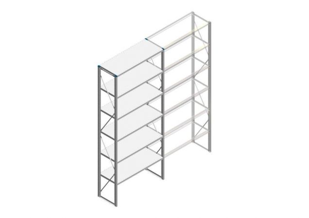 Beginsectie Nedcon SF Legbordstelling 3000x1270x500mm hxbxd 6 niveaus Metaal Verzinkt 60kg Enkel