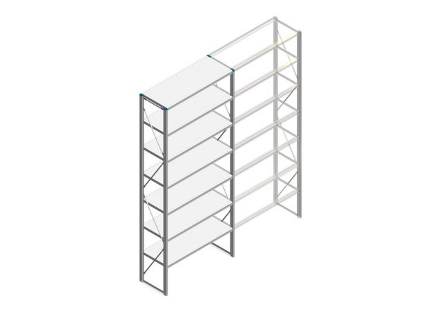 Beginsectie Nedcon SF Legbordstelling 3000x1270x500mm hxbxd 7 niveaus Metaal Verzinkt 60kg Enkel