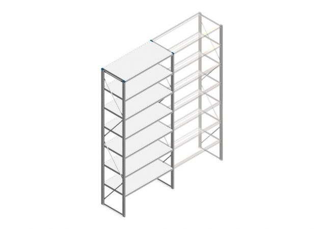 Beginsectie Nedcon SF Legbordstelling 3000x1270x600mm hxbxd 7 niveaus Metaal Verzinkt 60kg Enkel