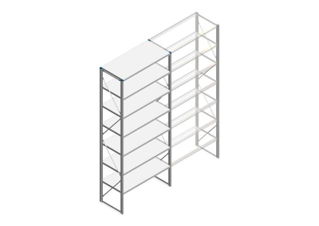 Beginsectie Nedcon SF Legbordstelling 3000x1270x600mm hxbxd 7 niveaus Metaal Verzinkt 60kg Enkel