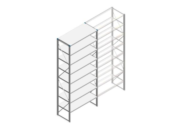 Beginsectie Nedcon SF Legbordstelling 3000x1270x600mm hxbxd 8 niveaus Metaal Verzinkt 60kg Enkel