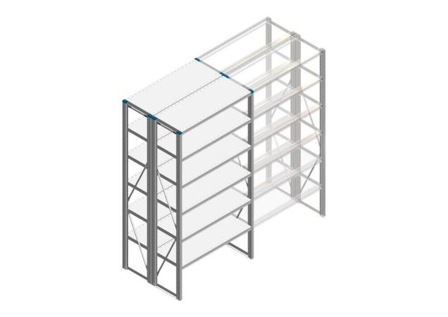 Beginsectie Nedcon SF Legbordstelling 2000x970x800mm hxbxd 6 niveaus Metaal Verzinkt 80kg Dubbel