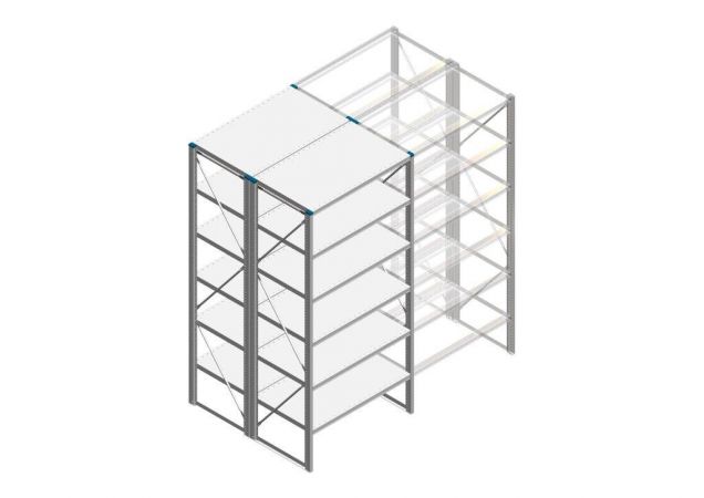Beginsectie Nedcon SF Legbordstelling 2200x970x1200mm hxbxd 6 niveaus Metaal Verzinkt 80kg Dubbel