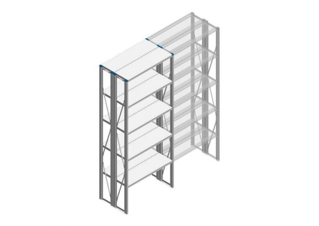 Beginsectie Nedcon SF Legbordstelling 2500x970x600mm hxbxd 5 niveaus Metaal Verzinkt 85kg Dubbel