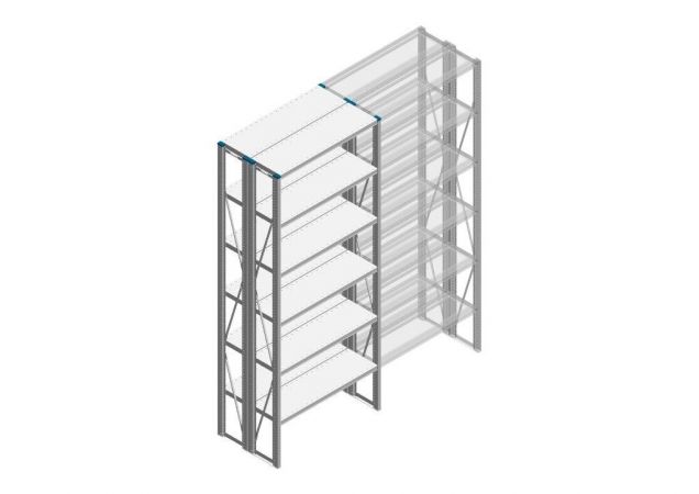 Beginsectie Nedcon SF Legbordstelling 2500x970x600mm hxbxd 6 niveaus Metaal Verzinkt 85kg Dubbel